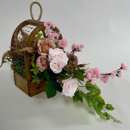 Kompozycja na cmentarz , dekoracja w drewnianej skrzynce