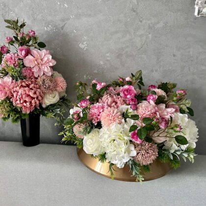 Komplet dekoracji nagrobnych- wiązanka+ bukiet