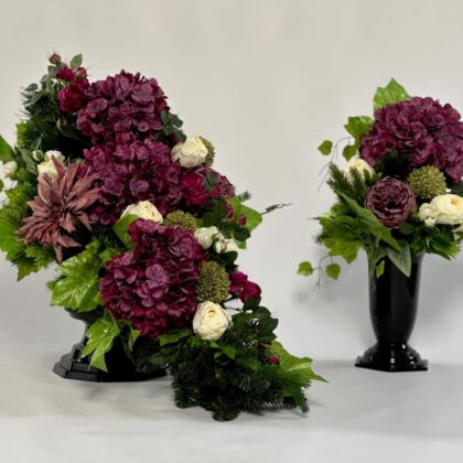 Komplet dekoracji nagrobnych ( wiązanka+ bukiet)