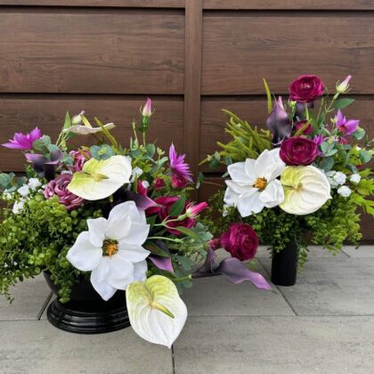 Komplet dekoracji nagrobnych ( wiązanka+ bukiet)