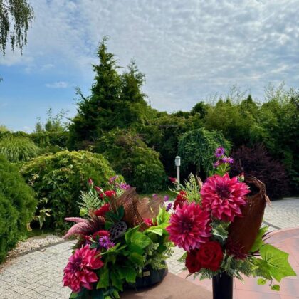 Komplet dekoracji nagrobnych- wiązanka+ bukiet