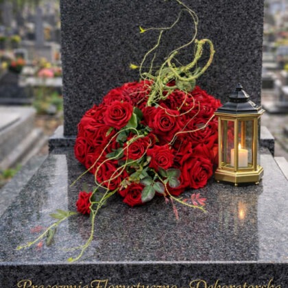 Dekoracja nagrobna, wieniec różany